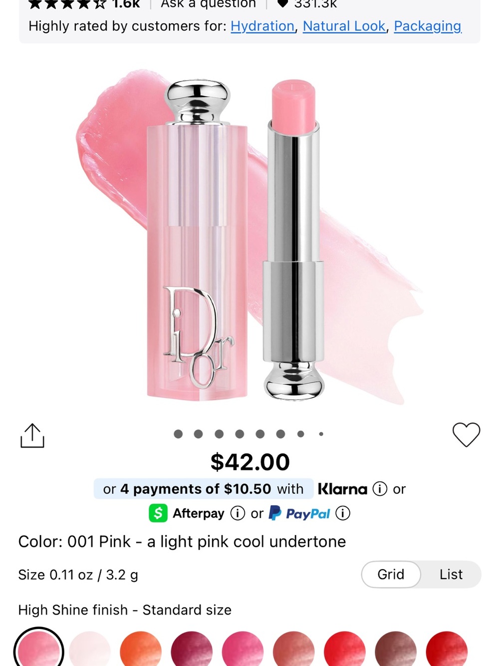 Dior Pink Hydrating Lip Balm — Light Cool Pink